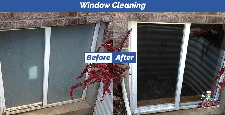 Window cleaning service before and after