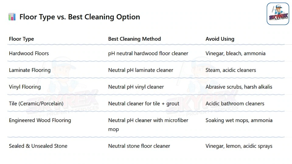 Floor Types and the Best pH Neutral Cleaning Options