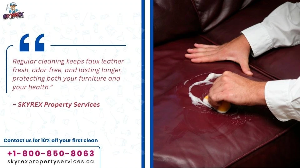 Regular cleaning keeps faux leather fresh, odor-free, and lasting longer, protecting both your furniture and your health.