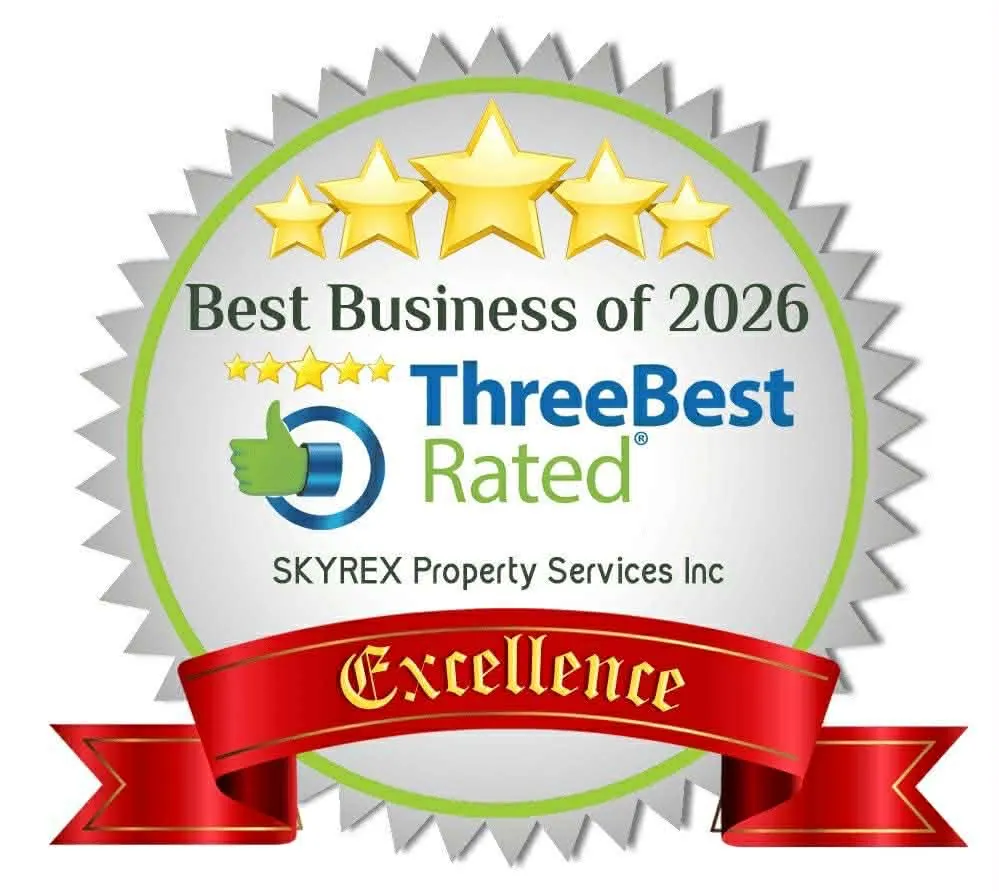 Award for Best Business of 2026 by ThreeBest Rated, awarded to SKYREX Property Services