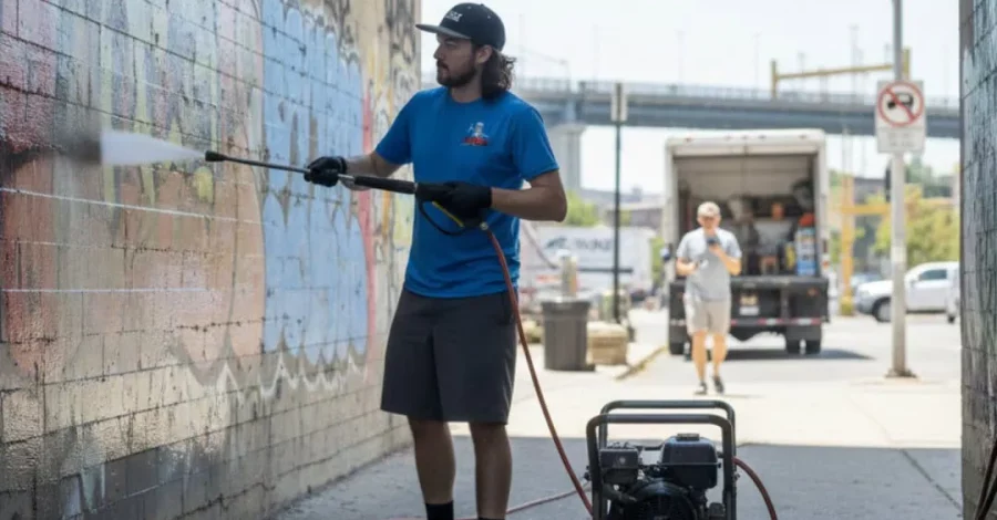 Graffiti Removal Service and pressure wash