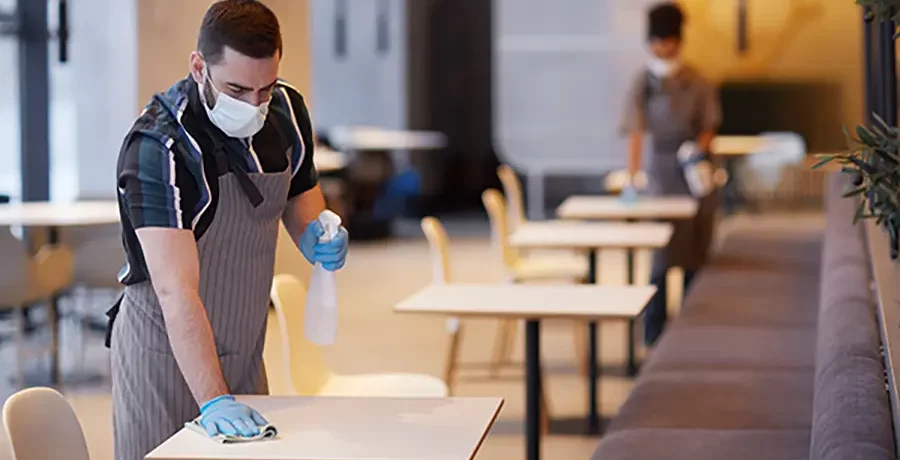 Dining area cleaning